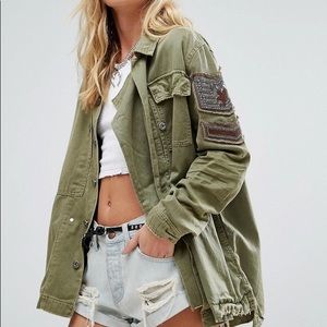 Free People Embellished Military Jacket